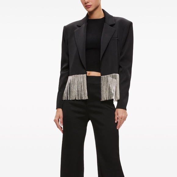 Gorgeous Alice and Olivia rhinestone trimmed short jacket.  Fabulous! - Picture 9 of 15